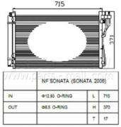 Радиатор кондиционера HYUNDAI Grandeur/Sonata V (пр-во PARTS-MALL) PARTS MALL